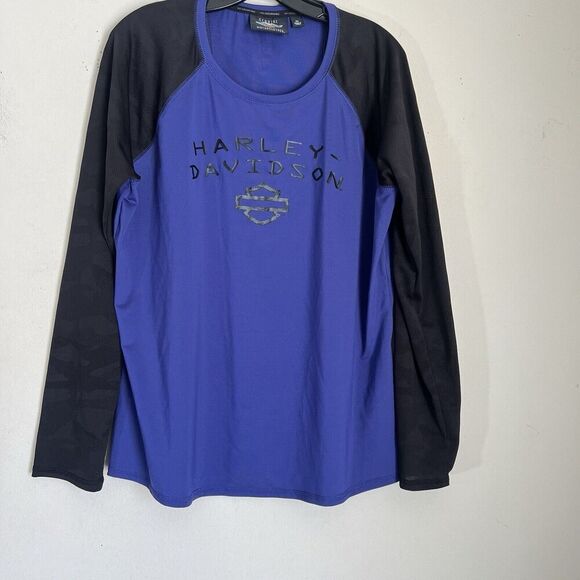 Harley-Davidson Other - Harley Davidson Performance Shirt Mens 2XL Purple Black Logo Long Sleeves